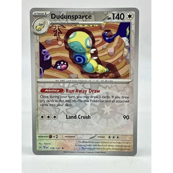 Dudunsparce 129/162 Rare Temporal Forces Pokemon TCG Reverse Holo‎ Mint Unplayed - Picture 2 of 7